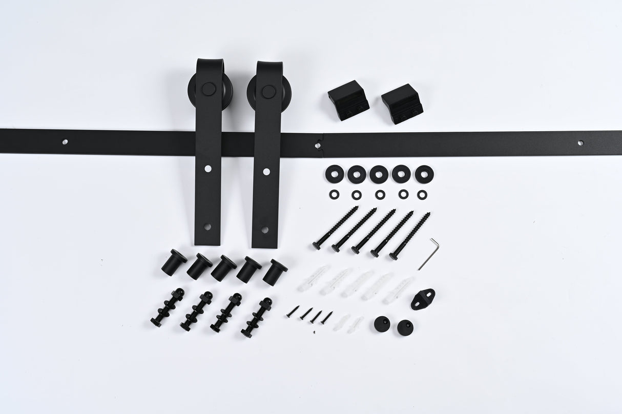 12FT Wood Double Sliding Barn Door Hardware
