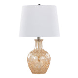 Gloria Round 20" Contemporary Glass Accent Lamp - Set of 2