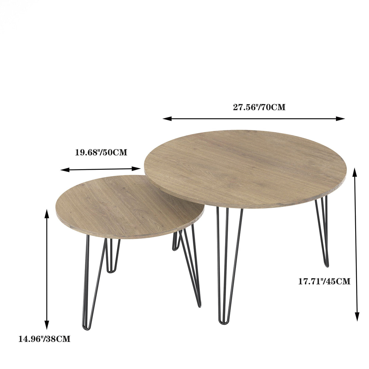 Round Nesting Coffee Table For Living Room (Set of 2)