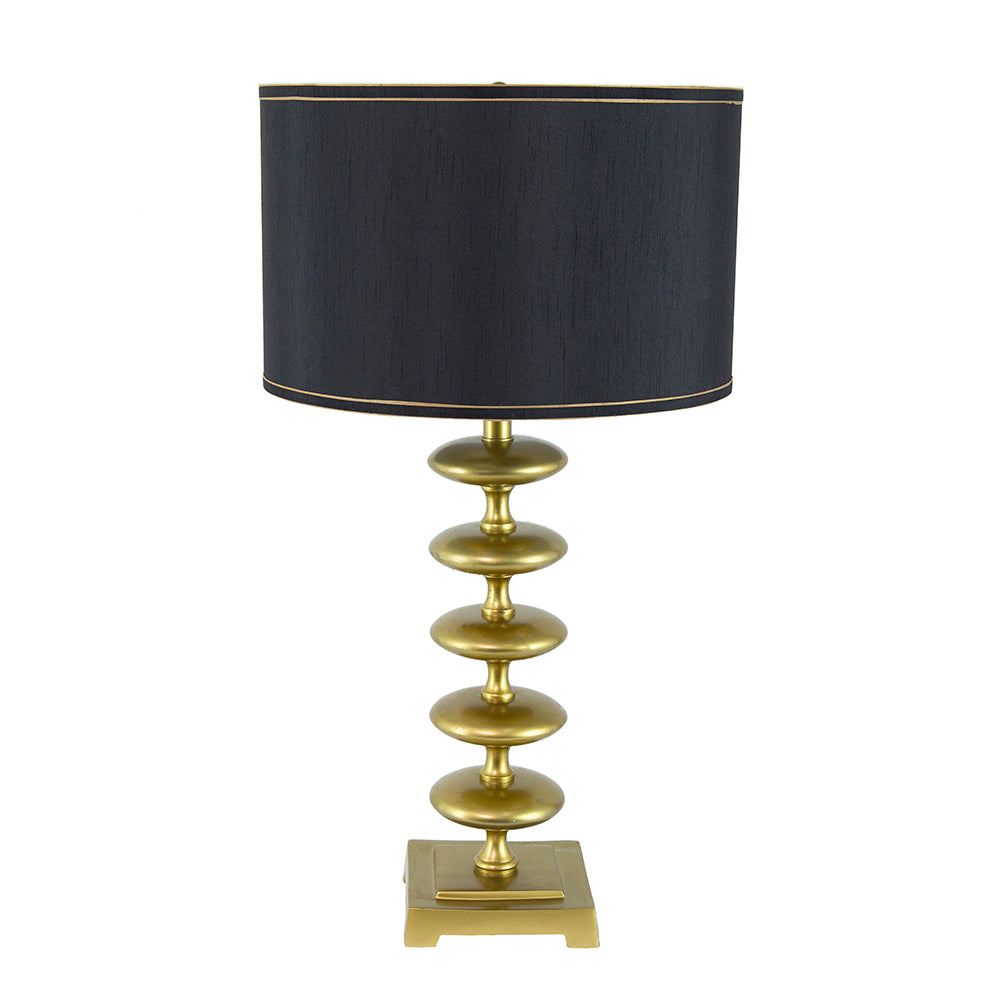 16x16x29.8'-Gold-and-Black-Table-Lamp-with-Contemporary-Disc-Design-Table-Lamps