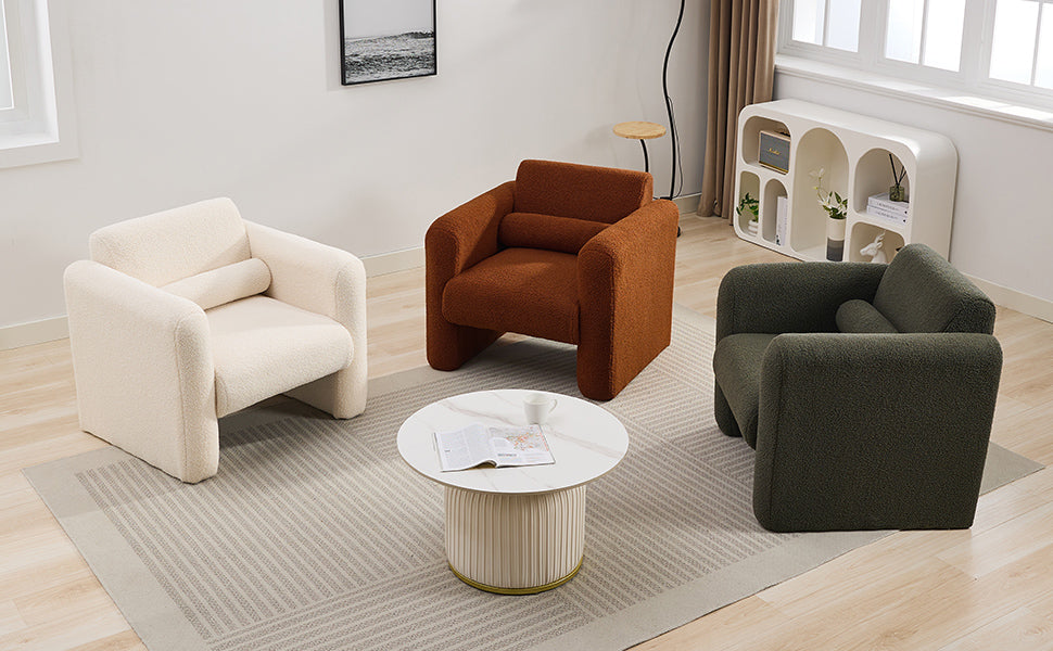 Marlowe Modern Sherpa Upholstered Comfy Reading Accent Chair