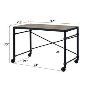 Oklarth - Writing Desk - Rustic Oak & Black