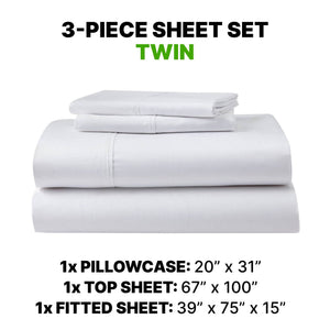 Sheet Set Luxurious Supima Cotton & TENCEL Blend with GhostGrip Bands