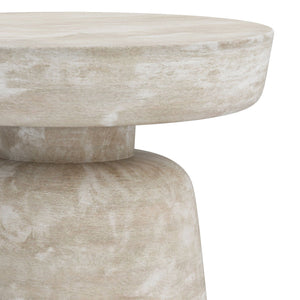 Handcrafted Mango Wood Accent Table with Sculptural Design - Multiple Colors
