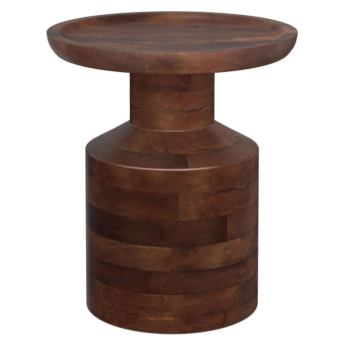 Handcrafted Wooden Accent Table with Sculptural Design - Multiple Colors
