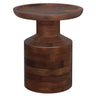 Handcrafted Wooden Accent Table with Sculptural Design - Multiple Colors