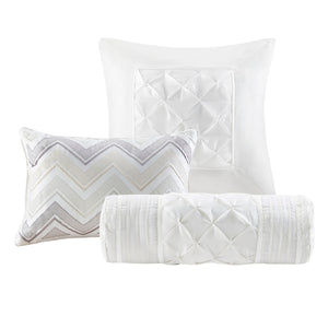 7 Piece Tufted Comforter Set White