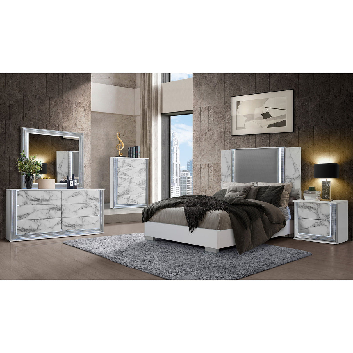 Moon - Modern Bed With LED Accent Lighting