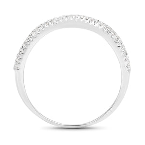 0.46 Carat Genuine White Diamond 14K White Gold Ring (F-G Color, SI Clarity)