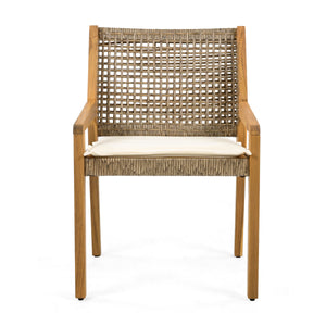 Outdoor Dining Set – Acacia Wood Hermosa Table & Wicker Chairs