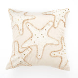 Starfish Embroidered Cushion 18x18"