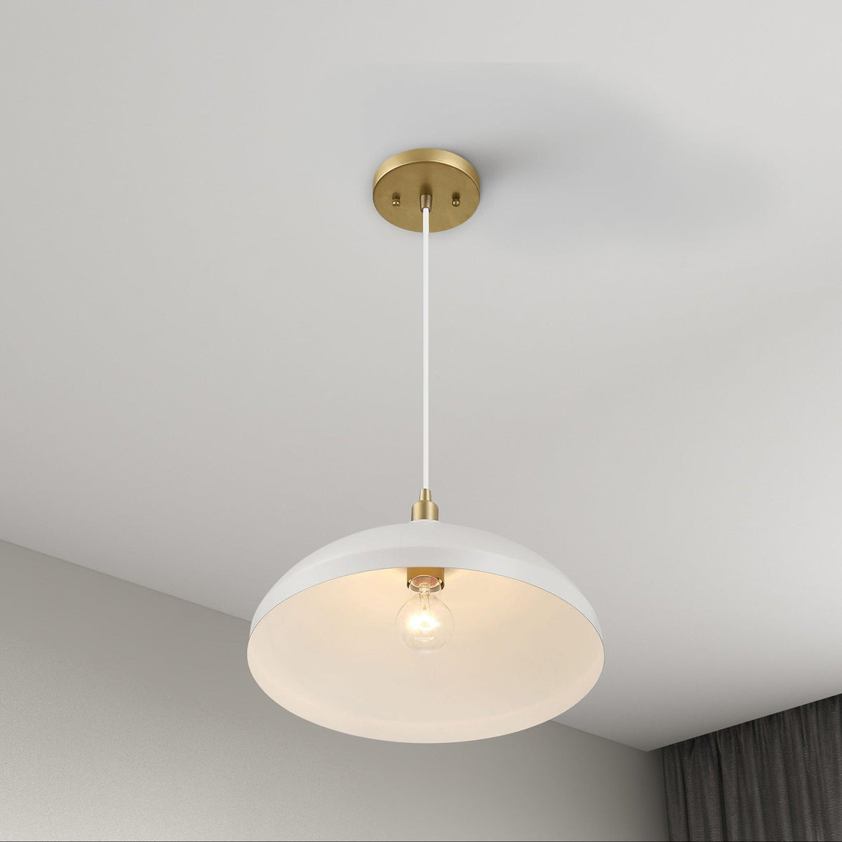 Astral - Single Light Pendant Lamp For Entrance Kitchen Island - Gold / White