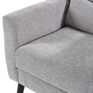 Modern Accent Chair, Arm Chairs For Living Room, Upholstered Mordern Armchair, Comfy Soft Padded Lounge Chair In Small Space, Bedroom, With Pillow, Solid Wood Leg