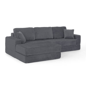 Modern Minimalist L Shape Modular Sectional Sofa, Couch