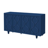 Storage Cabinet Sideboard Wooden Cabinet with Embossed Curved Doors