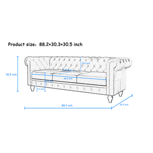 2 Piece Chesterfield Sofa Set