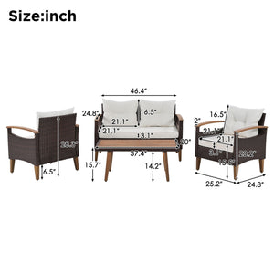 4 Piece Garden Furniture, Patio Seating Set