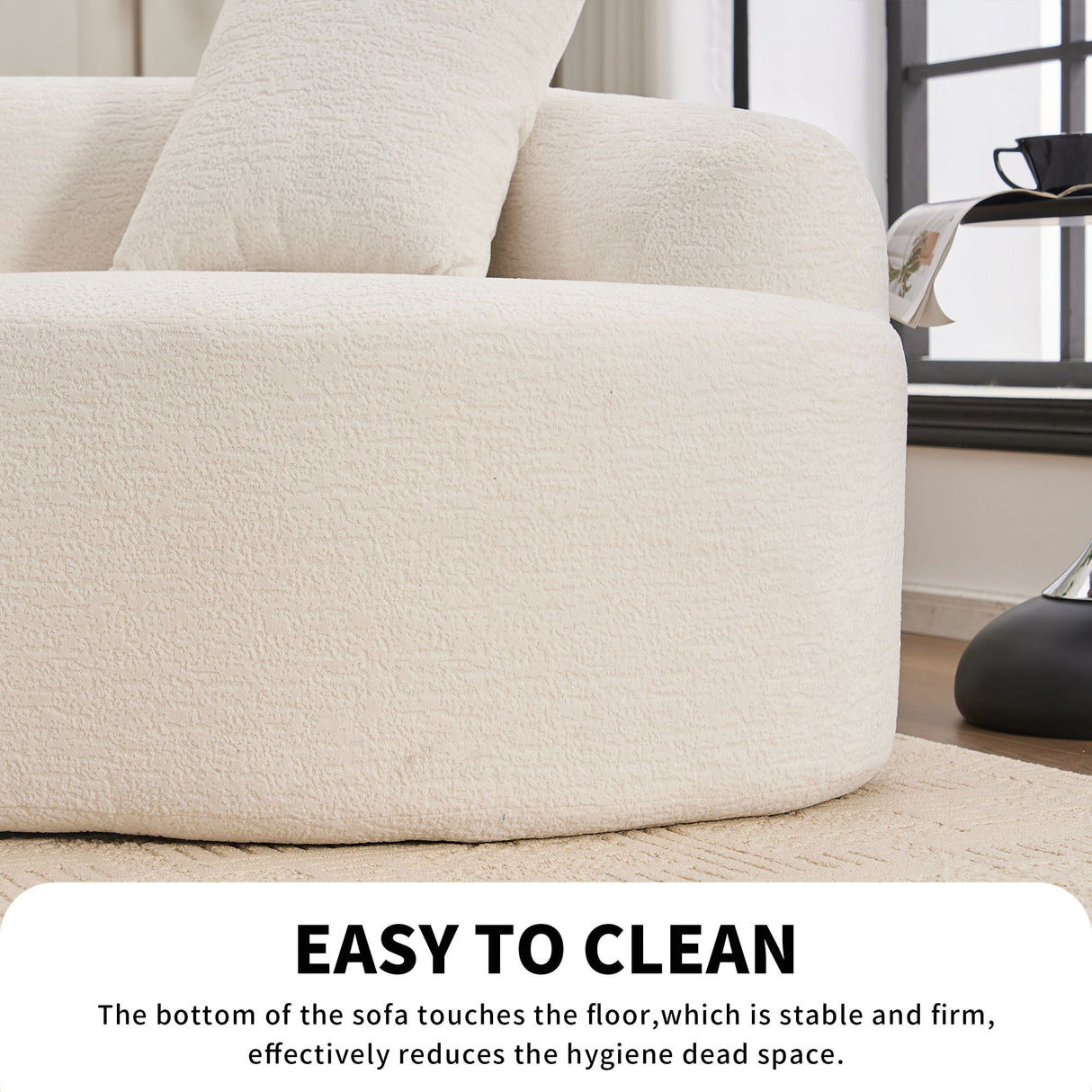 4 Seater Sofa With Fabric, 30D, 60 Hardness Full Sponge, 4 Pillow For Living Room, Home Furniture Sleeper Sectional Sofa For Apartment