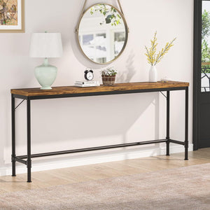 Tribesigns Extra Long Console Table - Brown / Black