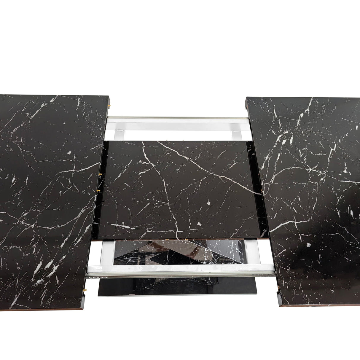 Modern Rectangle Dining Table With Stretchable TopAnd X Shape Legs