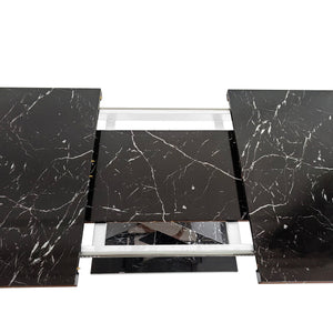 Modern Rectangle Dining Table With Stretchable TopAnd X Shape Legs