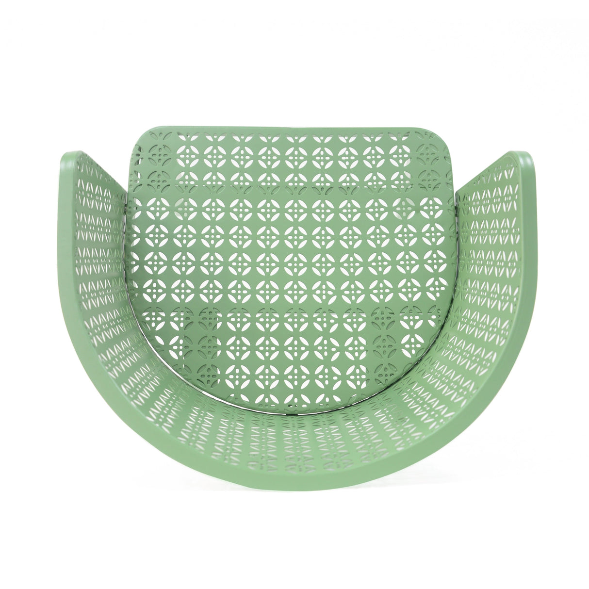 Milan Outdoor Dining Chair Set of 2 in Green Iron with Modern Design