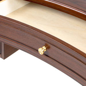 Dauphin Gold Accent 5-Drawer Wood Executive Desk Dark Walnut Ash Wood & Veneer