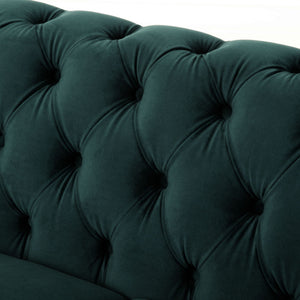 Chesterfield Loveseat Sofa, 2 Person Rolled Arm Upholstered Couch