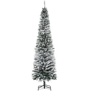 Flocked Christmas Tree with Faux Snow and Dense Branches