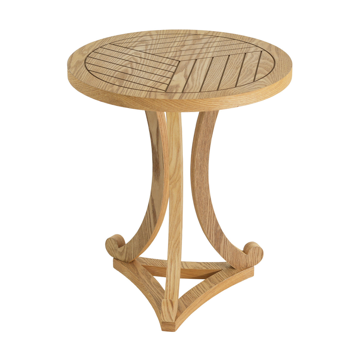 Natural Finish Round Wood Accent Table