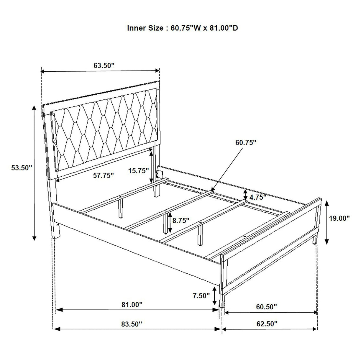 Taraval - Queen Upholstered Panel Bed - White