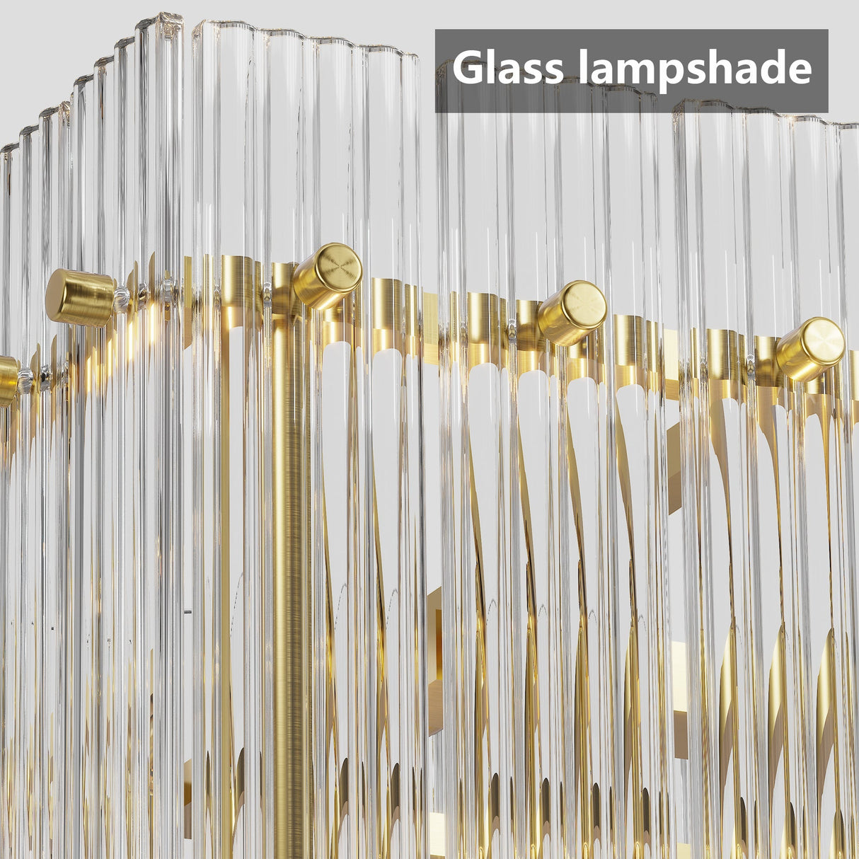 Modern Rectangular Crystal Glass Chandelier, 10-Lights Glod Chandelier Lighting Contemporary Pendant Ceiling Light Fixture for Dining Room Living Room Kitchen Island