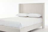 Harper upholstered bed, 54" headboard, textured ivory canvas