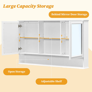 Double Sink Bathroom Vanity Set with Wall Mount Mirror Cabinet
