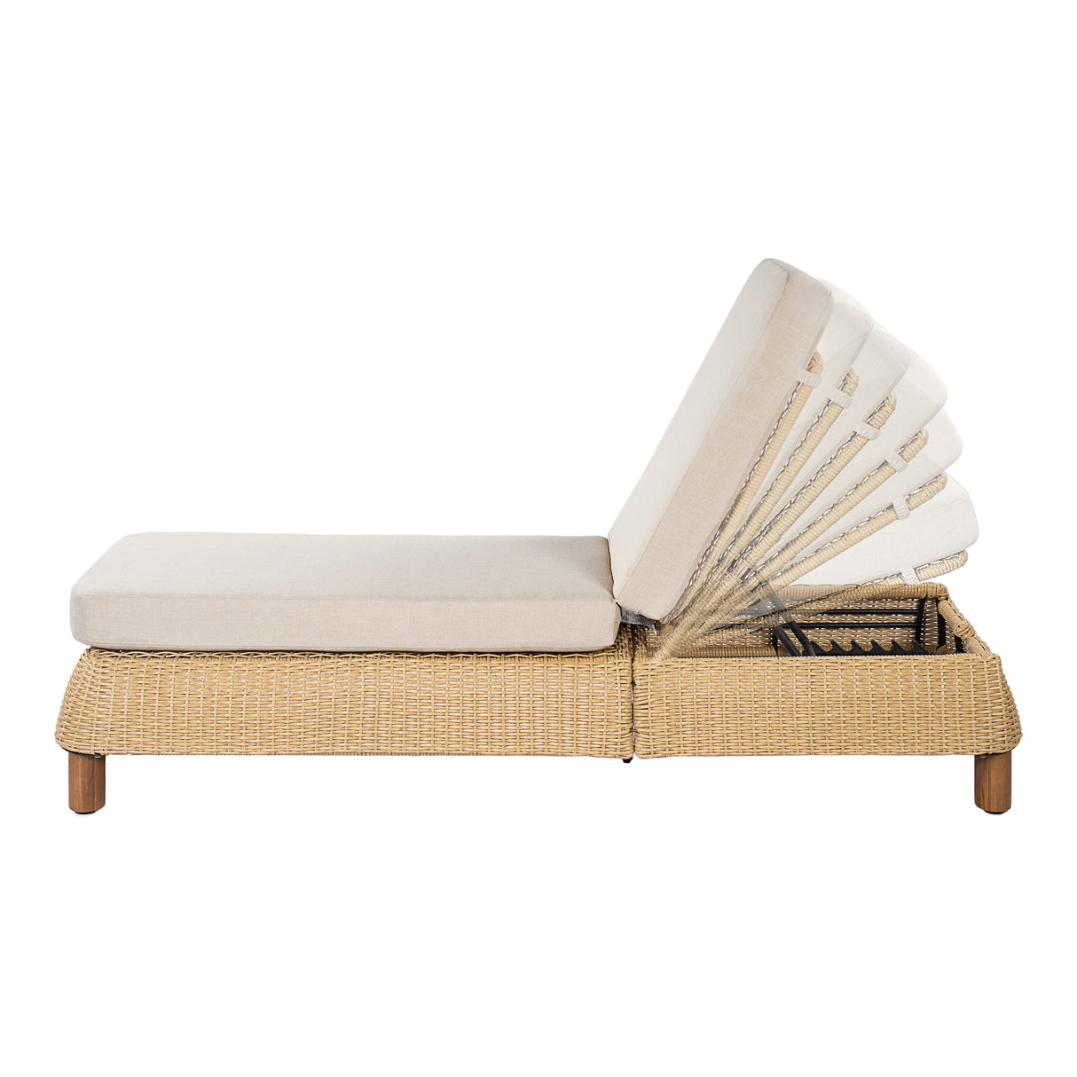 Adjustable Outdoor Wicker Chaise Lounge Chairs Set of 2