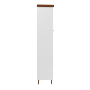 White MDF Display Storage Cabinet with Glass Doors and Adjustable Shelves