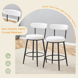 Fashionable Ergonomic High Legged Bar Chairs with White Fabric CushionsSet of 2