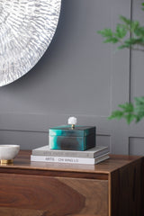 6' x 6' x 5' Bethany Aqua Jewelry Box, Stackable Decorative Storage Boxes With Lids