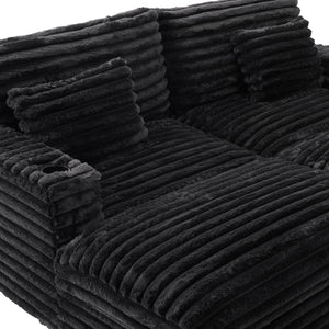 Oversized Double Chaise Lounge Sofa Bed With USB Ports And Cup Holders