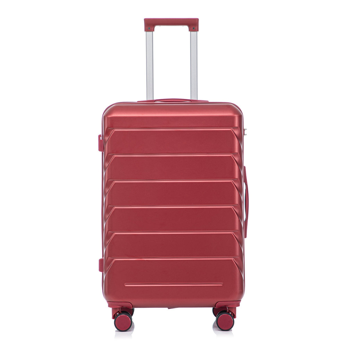Set of 3 ABS Spinner Wheel Luggage in Wine Red - 20", 24", and 28"