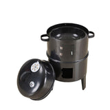 Outdoor Double-Layer Grill Charcoal Wood Fired Braising and Smoking Stove