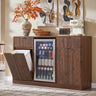 K&K 59" Coffee Bar Cabinet with Fridge Space