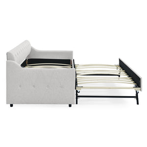 Size Upholstered Daybed With Trundle And USB Charging Armrest