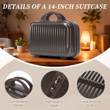 14'/20' 2-Pcs ABS Spinner Wheel Luggage Set with Combination Lock and Front Opening Design