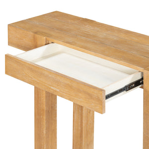 TREXM Rustic Minimalist Console Table with Hidden Drawer
