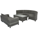 8-piece outdoor wicker round sofa set, half-moon sectional set all weather
