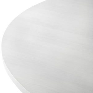Innes 5-Piece Round Dining Set with Rubberwood Table and Faux Leather Chairs - Vanilla White