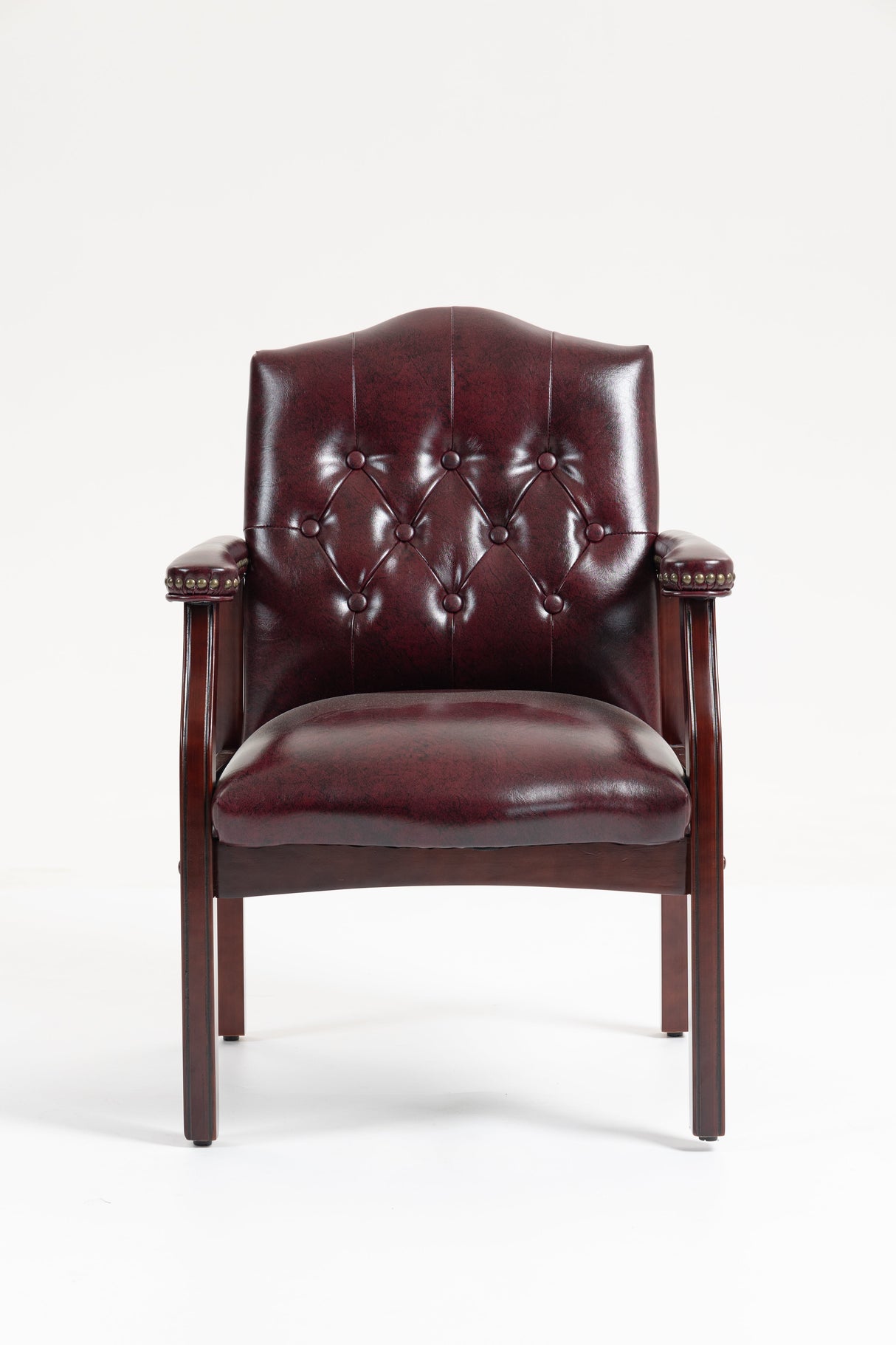 Burgundy Leather Reception Guest Chairs