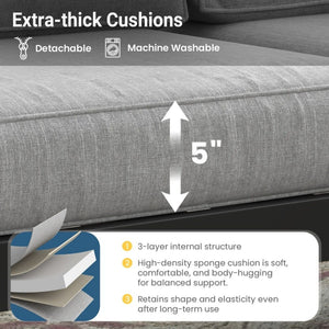 Modern All-Weather Patio Armchairs & Thick Cushions (Set of 2)