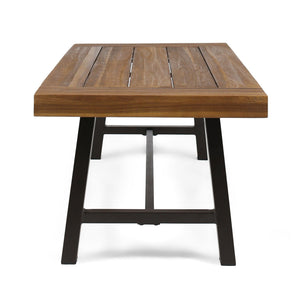 Carlisle - Industrial Coffee Table With And Slat Panel Design - Natural